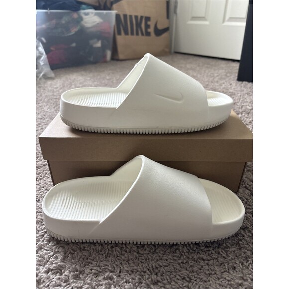 Nike Calm Slide FD4116 100 Men's Casual Sandals Sail Sail Slippers Sizes 10 New - Picture 6 of 6